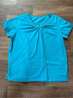 Woman Within Teal V-Neck Shirt Size 1X